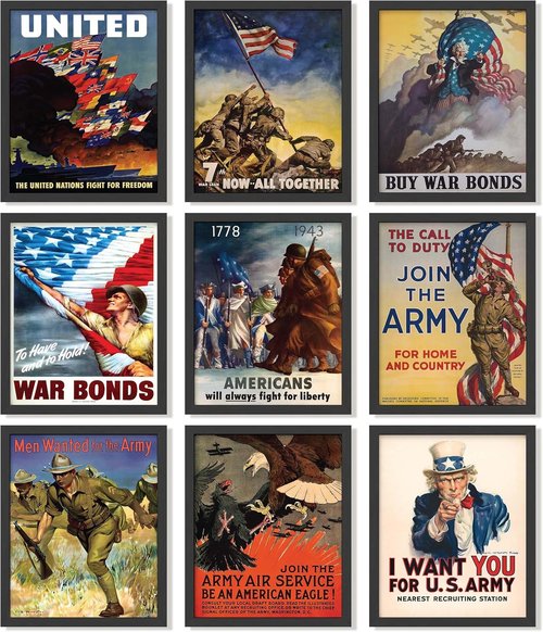 97 Decor Vintage WW2 Poster - US History Classroom Decoration | WWII Army Art Print (8x10 Unframed)