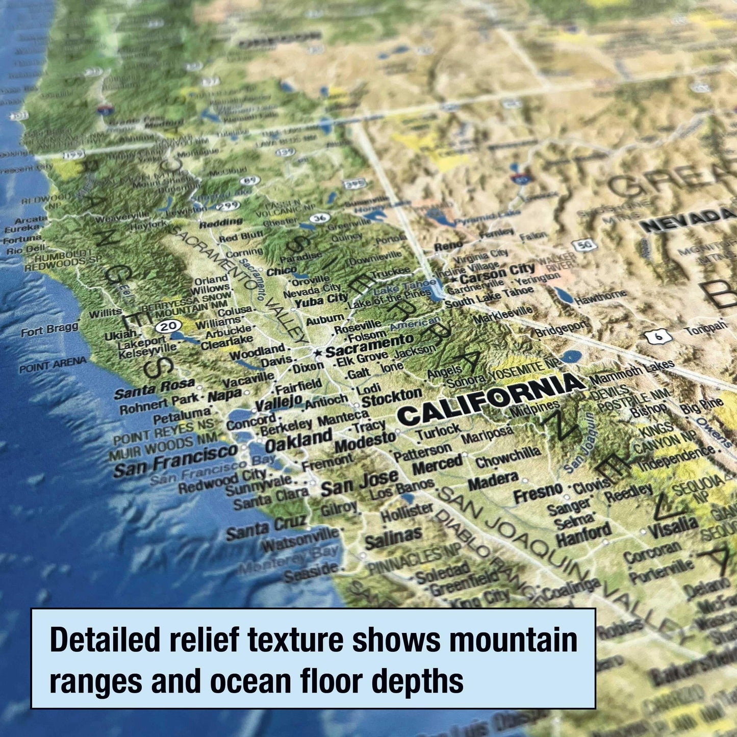 Laminated United States Ranger Map Poster | Physical Style Map | Includes The Most Legible Location Labels | 36” x 24” | Shipped Rolled in a Tube, Not Folded | Great for The Home, Office, or Classroom...