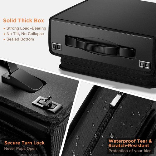 Zannaki Accordion File Organizer with Binder, Portable 24 Pockets Expanding File Folder with Handle, Important Document Box Folio, Expandable Briefcase Filing Storage for Letter A4 Paper Receipt Bill