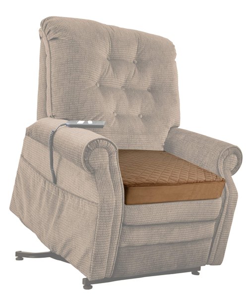 COMFORTANZA Large Soft 20x20x5 Polyurethane Foam Recliner Chair Seat Cushion for Long Sitting - Washable Velvety Cover with Waterproof Layer, Non-Slip Base - Tailbone Pain & Pressure Relief - Brown