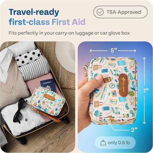 KeepGoing Travel First Aid Kit - TSA-Approved Emergency Kit for Car, Home, Hiking & Camping