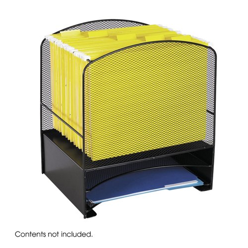 Safco Products 3260BL Onyx Mesh Hanging File with 2 Horizontal Sorters, Black