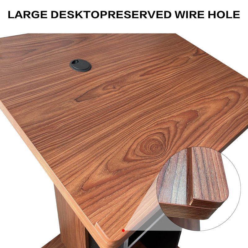 Wood Podium,Podium Stand with Wheels,15MM Particle Board,Pulpit with Storage,Mic Stand Space,Wooden Lectern for Restaurants,Churches,Seminars and Schools