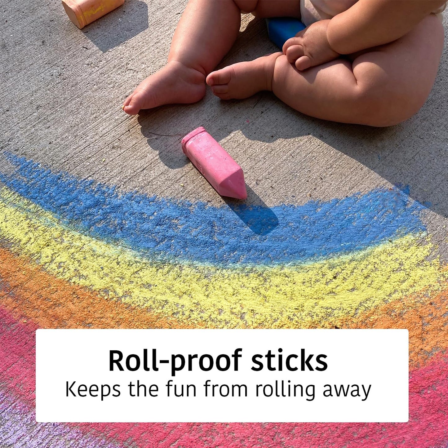 Urban Infant Non-Toxic Sidewalk Chalk for Toddlers and Kids - Washable Outdoor Jumbo Chalk - Rainbow