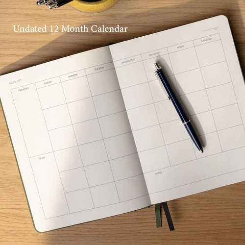 Anecdote 2026 Planner - 52-Week Daily Planner with Vegan Leather Hardcover | Start Anytime, Neon Yellow