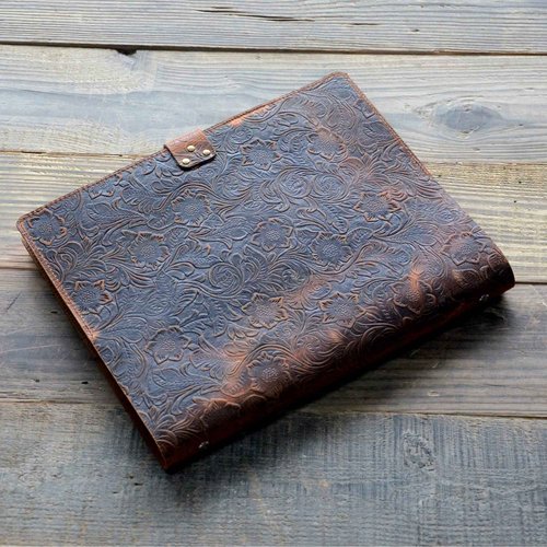JJNUSA Leather A4 3 Ring 8.5" x 11" Binder Organizer Holder Writing Portfolio Multi Document Case with Removable Binder