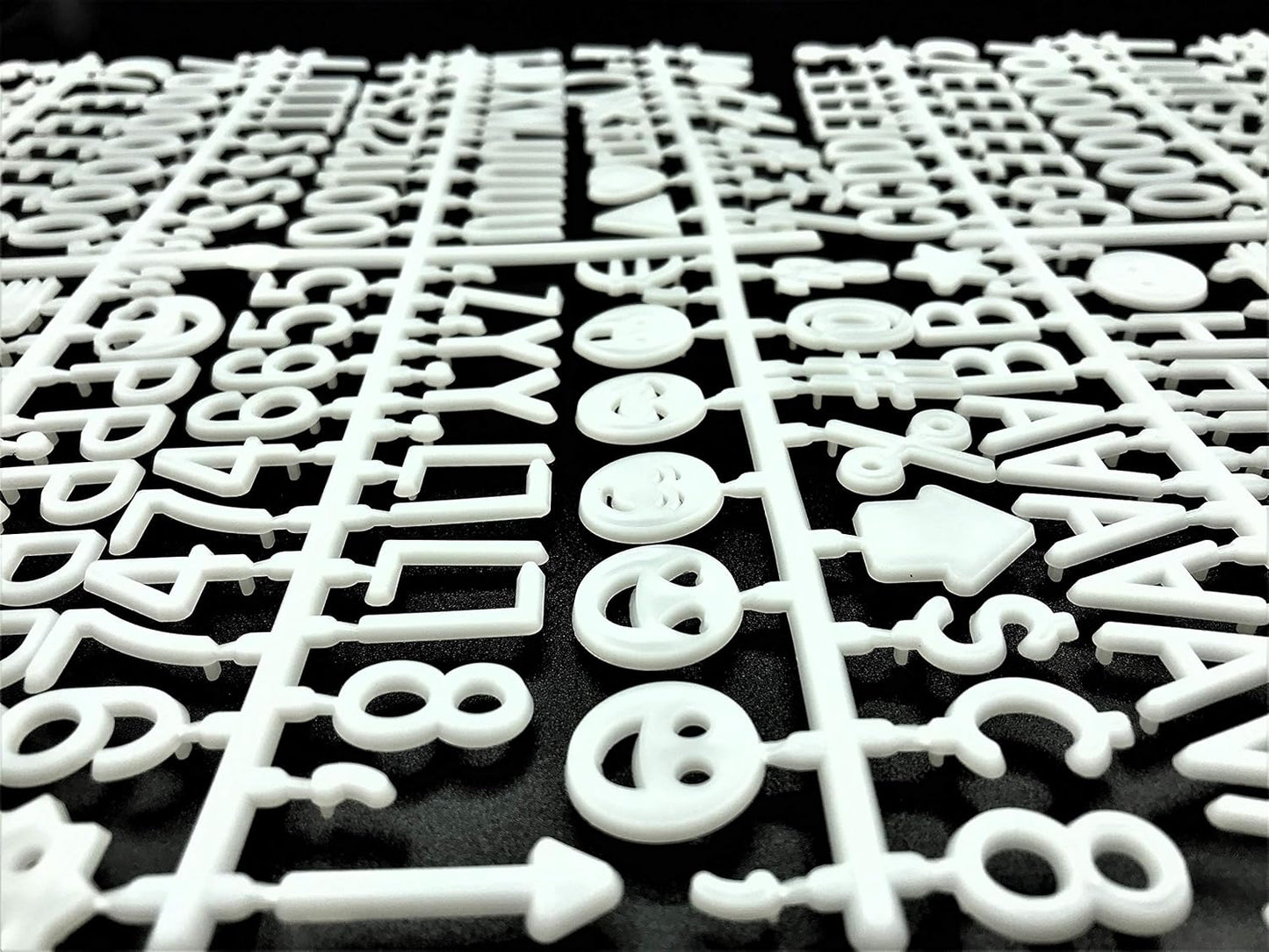 White Letter Set for Changeable Felt Boards - 340 1-Inch Characters, Symbols & Burlap Storage Bag