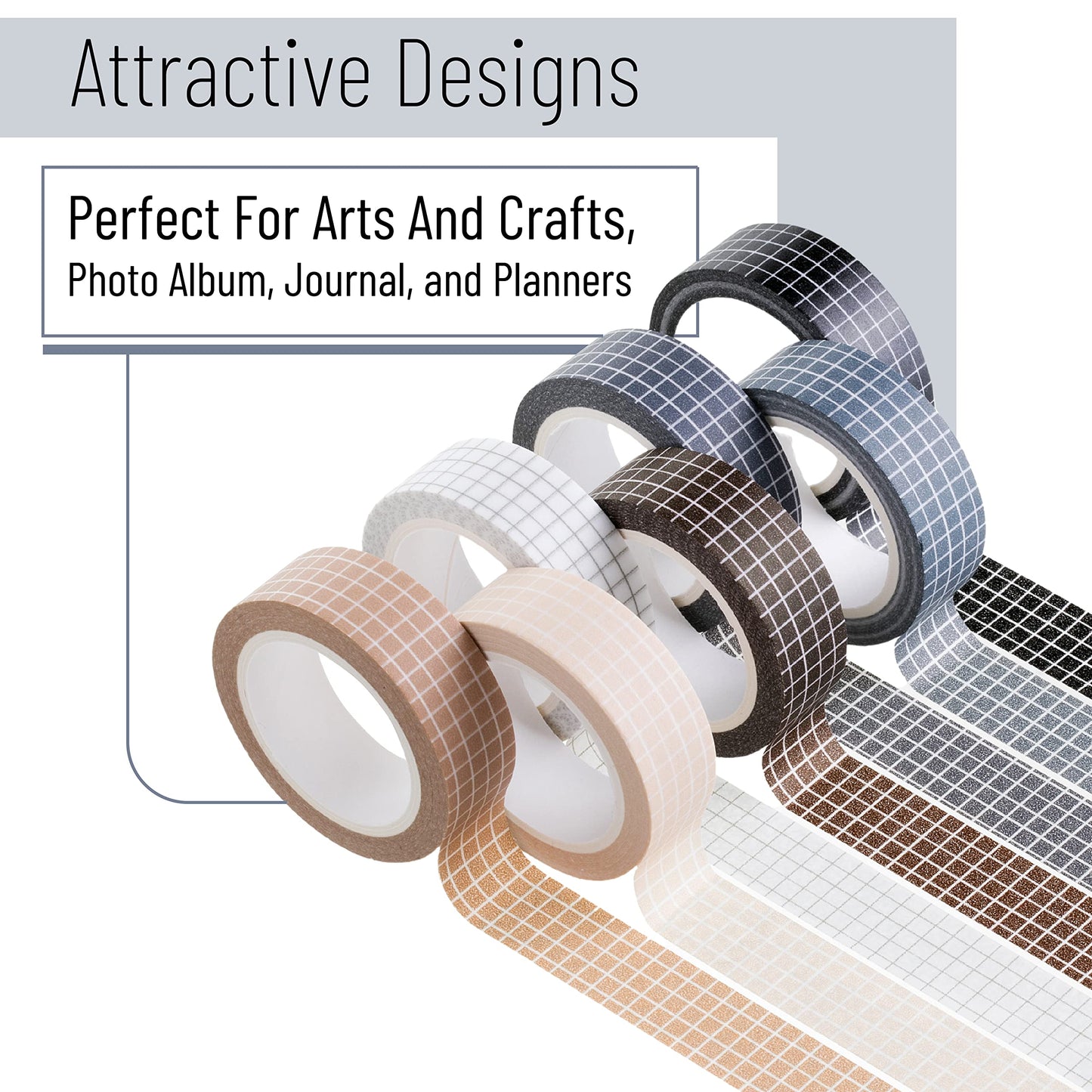 Mr. Pen- Washi Tape Set, 0.6", 7 Rolls, 9 Yards/Roll