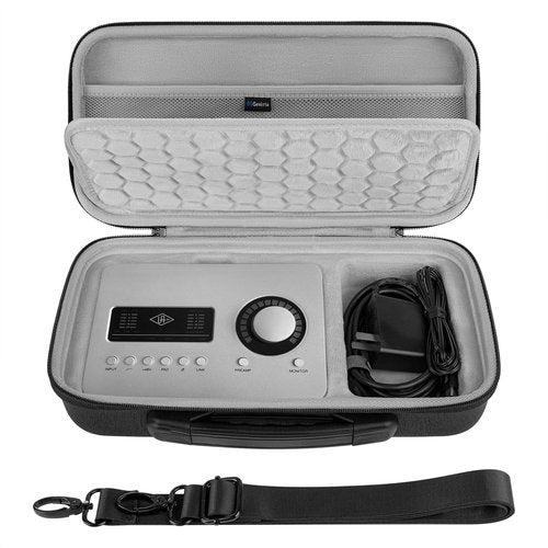 Geekria Audio Interface Carrying Case, Hard Shell Travel Bag Compatible with Universal Audio Apollo Solo/Apollo Solo USB (Dark Gray)