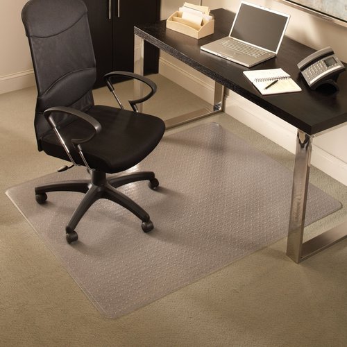 ES Robbins Everlife Anchor bar Rectangle Vinyl Chair Mat for Medium Pile Carpet, 36 by 48", Clear