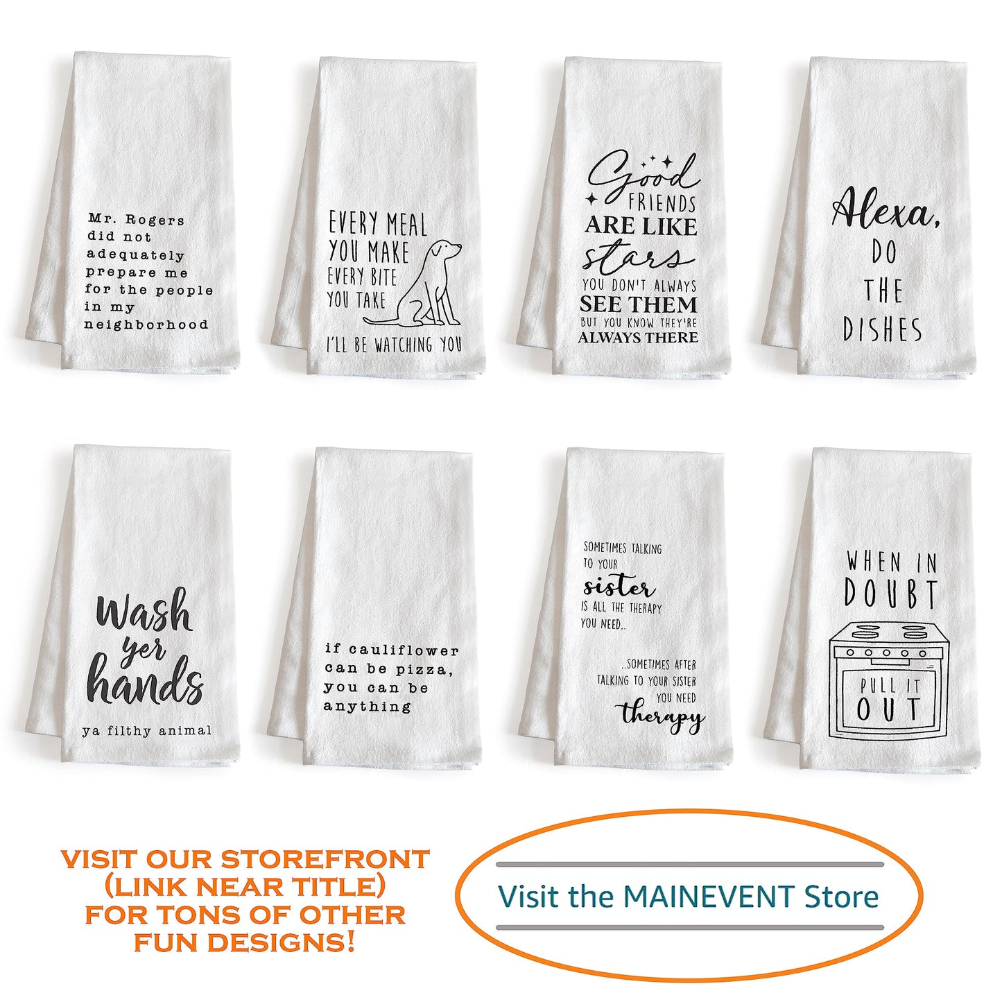 MAINEVENT Mr Rogers Dish Towel 18x24 Inch, Funny Kitchen Tea Towel Neighborhood Friends Adult Humor Decor, Women Hostess Gift
