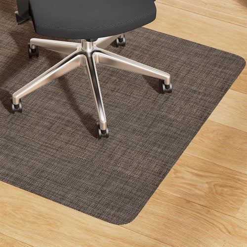 Yecaye Office Chair Mat for Hardwood Floor, 36" x 48" Under Computer Desk Floor Protects for Rolling Chair, Non Slip PVC Woven Gaming Chair Mat, Not for Carpet (Brown)