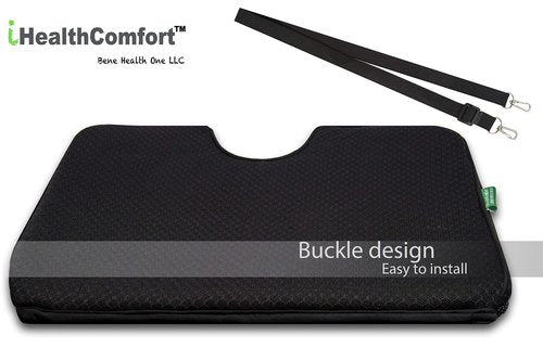 IHEALTHCOMFORT(19.7×17.7inches Extra Large Sciatica Seat Cushion for Office Chair,Oversized Car and Truck Seat Cushion,U-Cut Long Sitting Pain Relief Chair Pad
