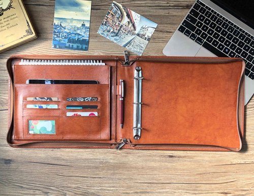 Vegan Leather Check Book Portfolio for 3 or 9 Ring Binders, Business Check Binder for 11 1/4"x9" (Custom)