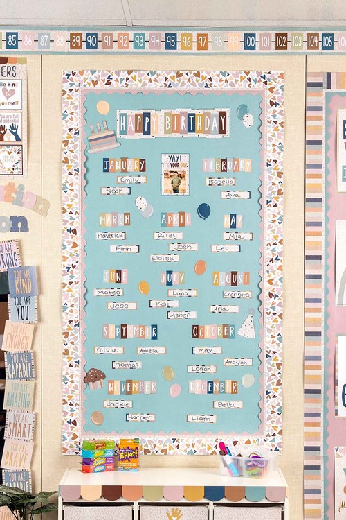Light Mauve and Calming Blue Better Than Paper Bulletin Board Rolls