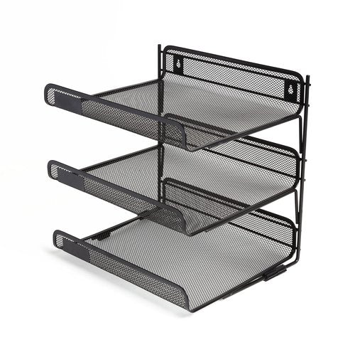 TRU RED Staples TR57556-CC 3 Compartment Wire Mesh File Organizer