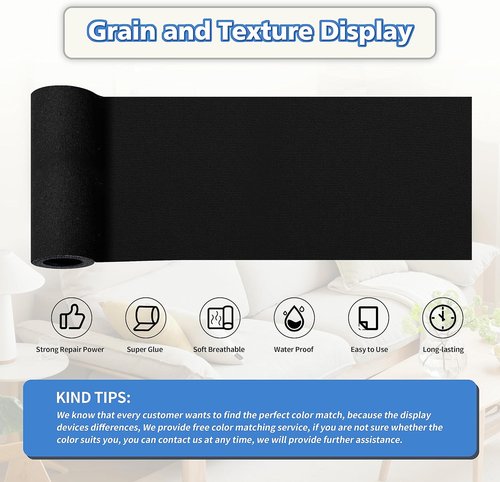 KING MOUNTAIN Canvas Repair Tape - Waterproof Self-Adhesive Patch for Outdoor Gear | 4"x63" (Black)