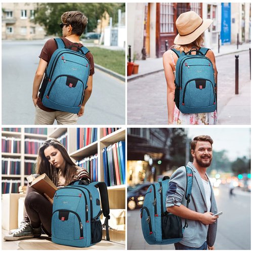 CAFELE 17.3 Inch Laptop Backpack,School Backpack,Travel Durable Work Backpck for Women Men,Blue.