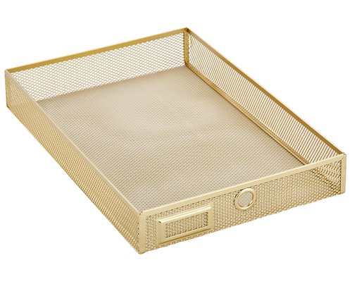 Annova Desk Organizer Wire Mesh 3 Tier Sliding Drawers Paper Sorter/Multifunctional/Premium Solid Construction for Letters, Documents, Mail, Files, Paper, Kids' Art Supplies (Gold)