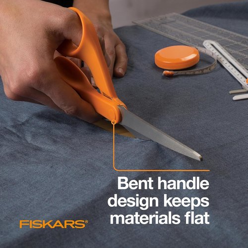 Fiskars 8" Original Orange-Handled Scissors - Ergonomic Stainless Steel All-Purpose Tool for Paper & Fabric