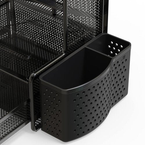 Simple Houseware SHW 6-Compartment Desktop Organizer with Drawer, Black