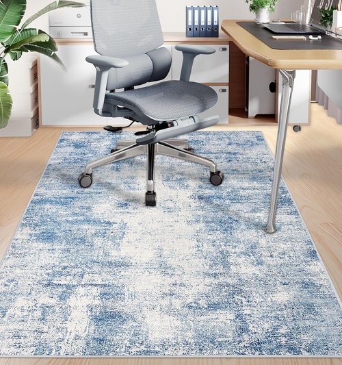 Capslpad Office Chair Mat for Hardwood Floor/Tile Floor 47"x59" Non Slip Desk Chair Mat Low Pile Computer Gaming Chair Rug for Rolling Chair Protector Mats for Office Den Computer Desk,Navy Blue