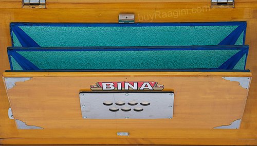 BINA 23B Deluxe, Harmonium, 2 1/2 Octaves, 32 Keys, Small, Portable, Compact, Special Reeds, Safri, Natural Color, Bag, Kirtan, Musical Instrument Indian (PDI- DAA)