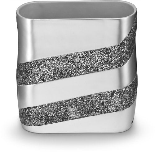 Creative Scents Silver Mosaic Bathroom Trash Can 2.11 Gal / 8L - Decorative Waste Basket for Bathroom - Durable Slim Small Garbage Can for Bathroom, Powder Room, Bedroom or Living Room Decor