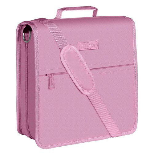 SUNEE Zipper Binder 3 Ring, 3 Inch O-Ring with Handle and Shoulder Strap, 600-Sheet Capacity, 5-Tab Expanding File Folder, Multi-Pockets for Middle School Organizer Binder with Zipper, Grape Purple