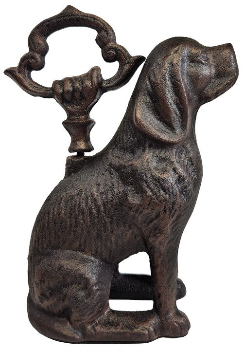 LuLu Decor, Cast Iron Decorative Dog Door Stopper with Rod, 5 lbs