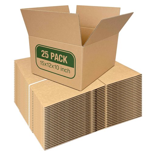 15x12x10 Shipping Boxes Moving Boxes, 25 Packs Medium Corrugated Cardboard Boxes Shipping Box Moving Box for Business Packaging Boxes