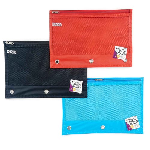 Charles Leonard Pencil Pouch, Assorted Colors, Set of 24