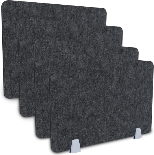 Skiennix Privacy Desk Dividers - Noise Reducing Acoustic Panels 16x24 Inch | 4 Packs in Black