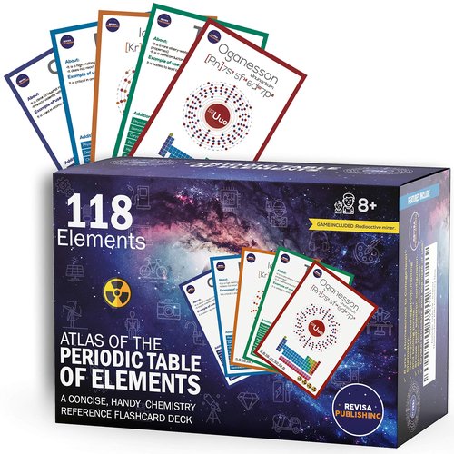 Periodic Table of Elements Laminated Flashcard Science kit| Quick Element Study Aid|Chemistry Flash Card Game for Teachers, Students, Homeschool Kids, Classroom| Educational Chart Reference Guide