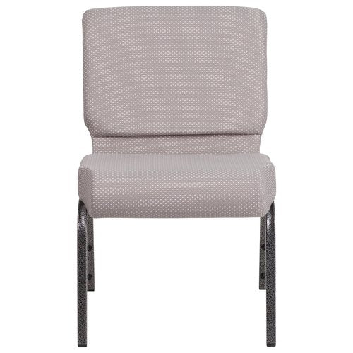 Flash Furniture HERCULES Series 21''W Church Chair in Gray Dot Fabric - Silver Vein Frame