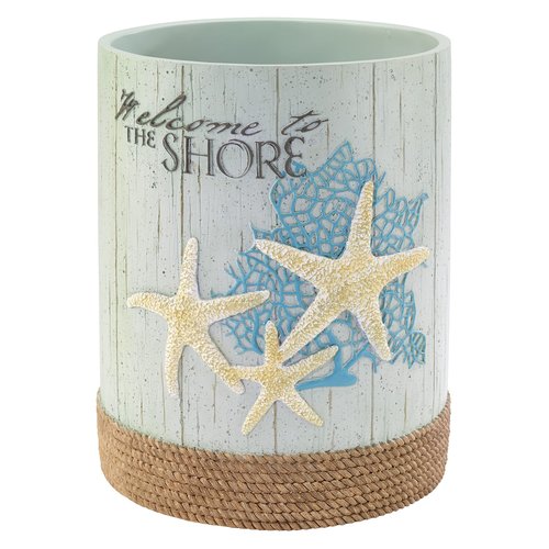 Avanti Linens - Waste Basket, Decorative Trash Can, Coastal Inspired Bathroom Decor (Beachcomber Collection)