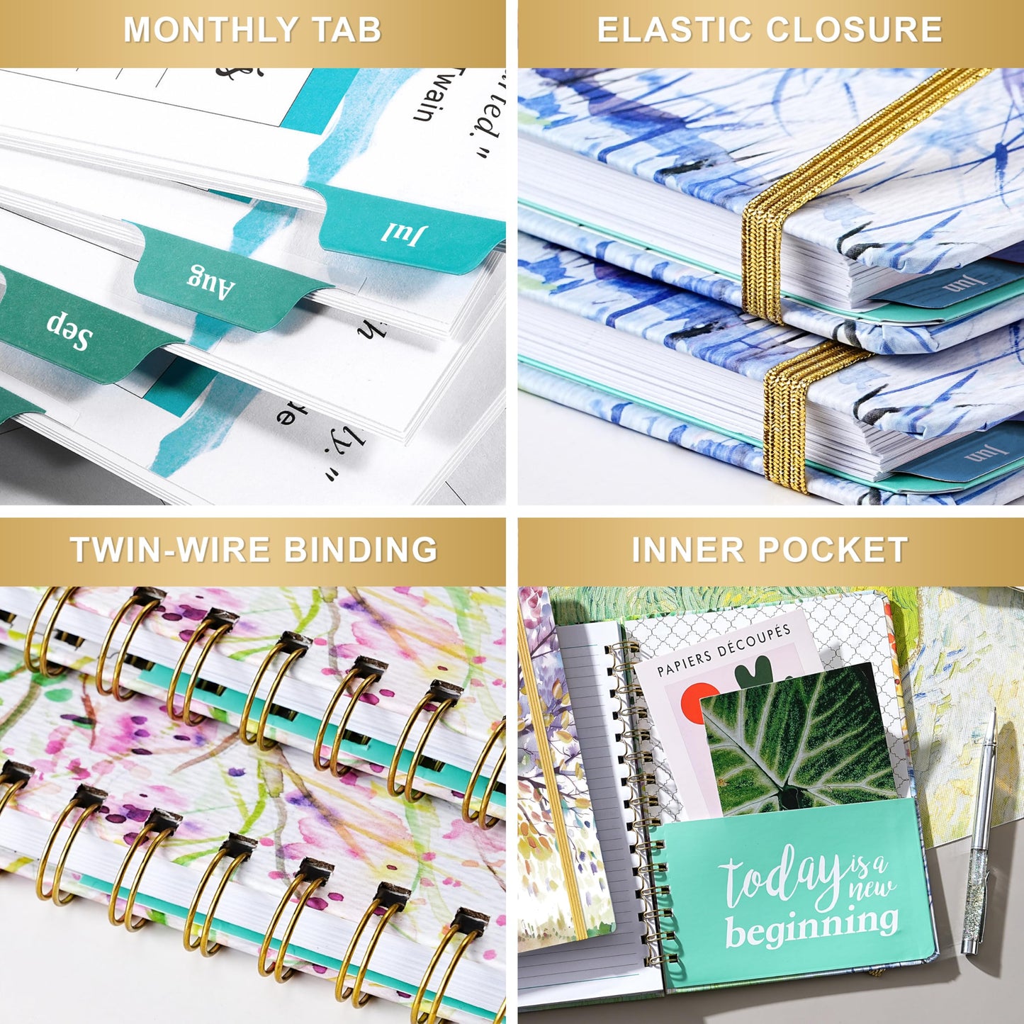 Planner 2026-2027 - 2026-2027 Planner Weekly and Monthly, July 2026 - June 2027, 6.4"x 8.5", with Elastic Closure, Inner Pocket, Coated Tabs