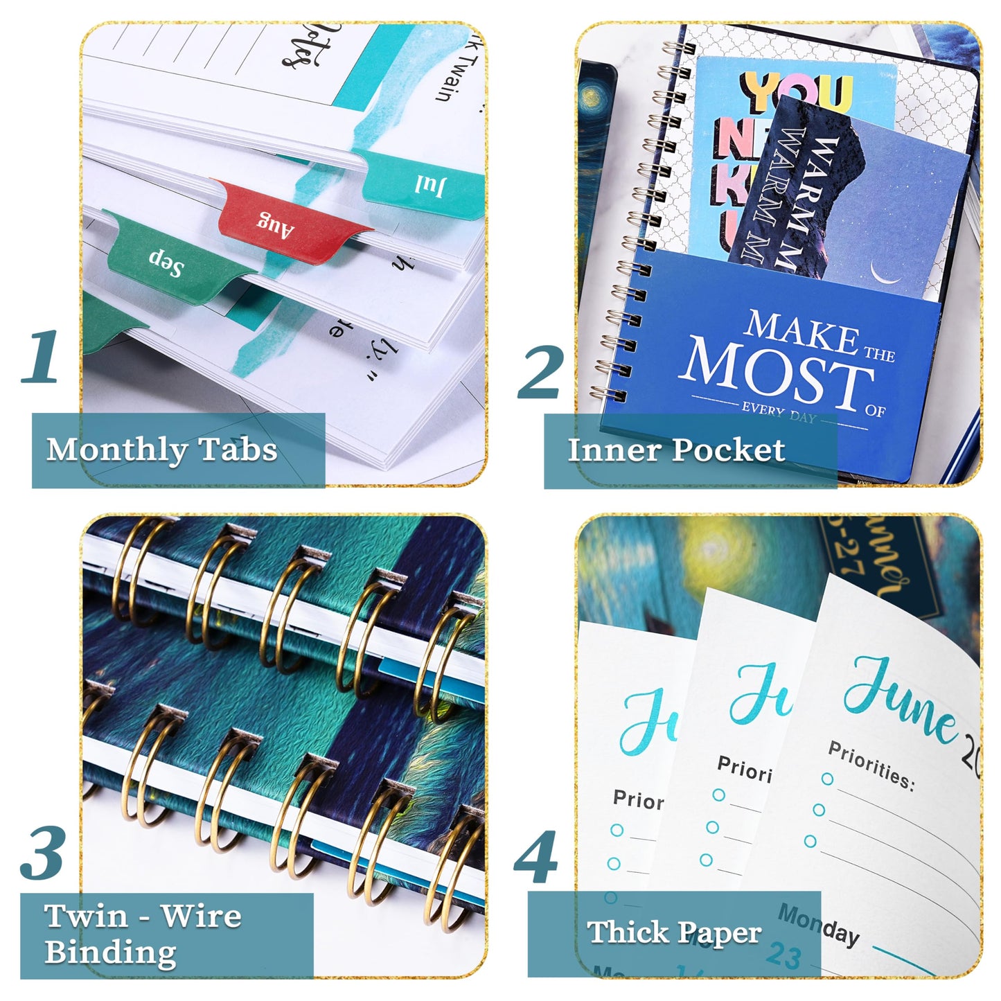 Planner 2026-2027 - Academic Planner 2026-2027, July 2026 - June 2027, 8.4" x 6.3", 26-27 Planner Weekly and Monthly, 26-27 Calendar Planners with Colorful Tabs, Pocket, Hardcover - Dreaming Sea