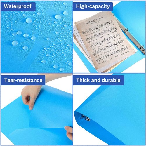 CHENGU 12 Pieces 0.75 Inch Binders 3 Ring Holds 200 Sheets Paper 0.75 Inch Plastic Binder with Pocket Round 3 Ring Letter Size for School Office Supplies