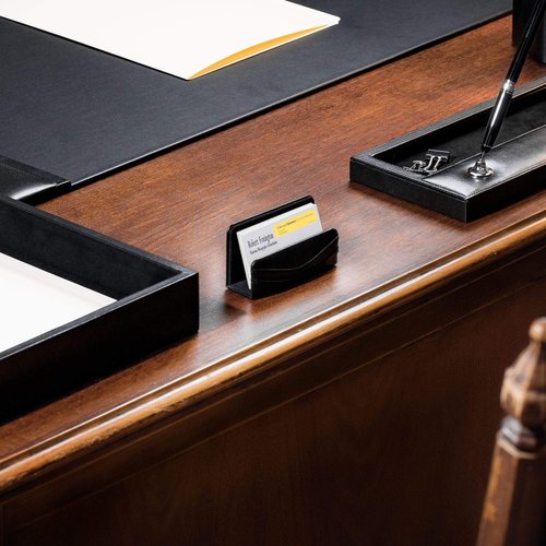Dacasso Black Leather Business Card Holder