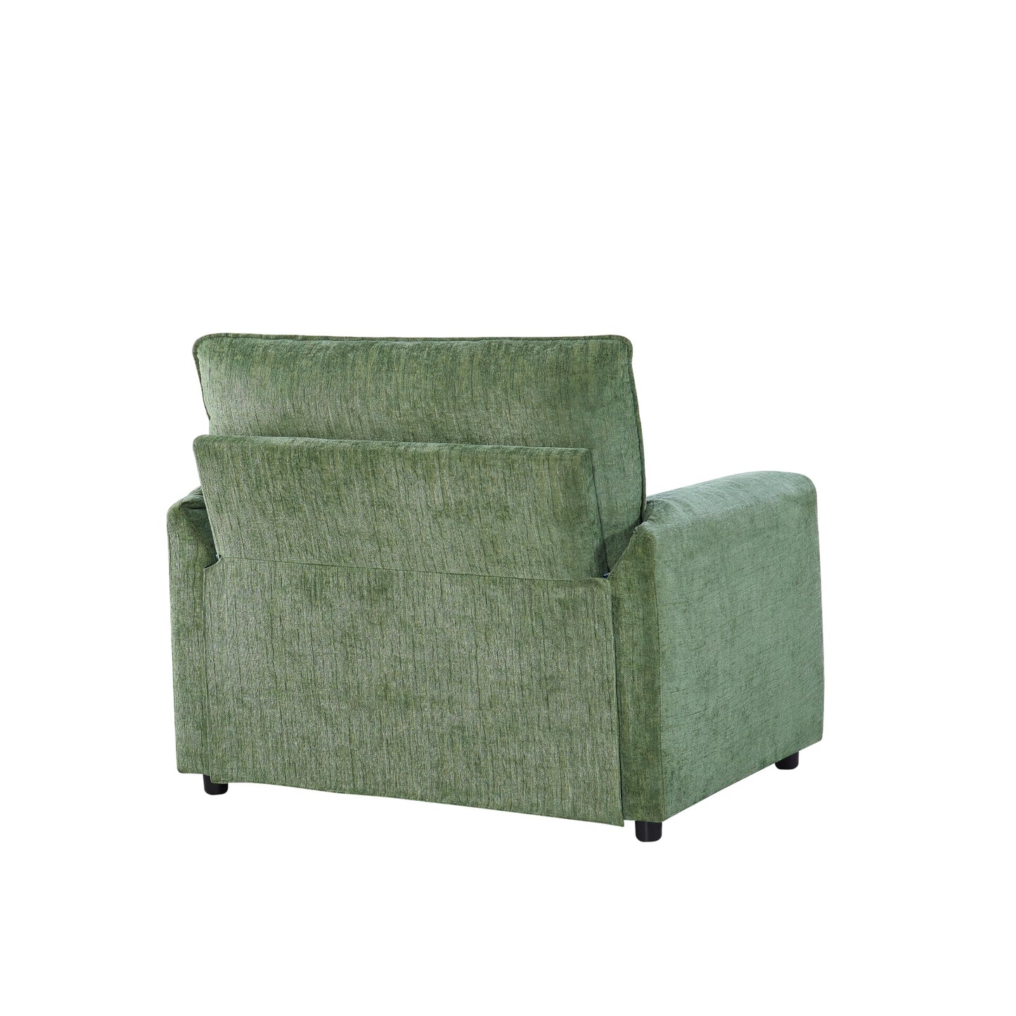 Sivoey Oversized Accent Chair, 41 inch Modern Armchair for Living Room, Wide Reading Chair w/Deep Seat Springs Cushion, Padded Arms, Chenille Single Sofa Chair for Bedroom, Apartment, Green