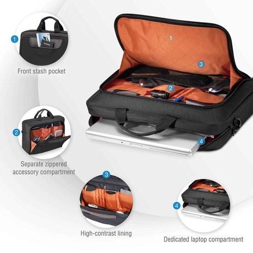 EVERKI Advance Laptop Briefcase 18.4 Inch - Business Briefcase for Men & Women, Ideal Lap Top Computer Bag for Travel, Heavy Duty Laptop Bag, Lap Top Messenger Carrying Case, (EKB407NCH18) Black