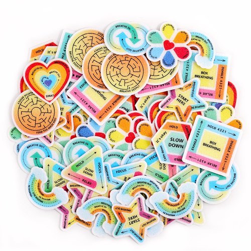 72Pcs Calm Stickers for Anxiety Sensory Textured Sensory Stickers Anti Stress Anxiety Relief Items Boho Calm Sticker Bulk Waterproof Fidget Adults Classroom Teacher Supplies