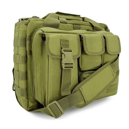 Jaegvida Tactical Briefcase Laptop Military Messenger Bag Tablet Shoulder Carrying Case for 14'' and 15.6" (Army Green)