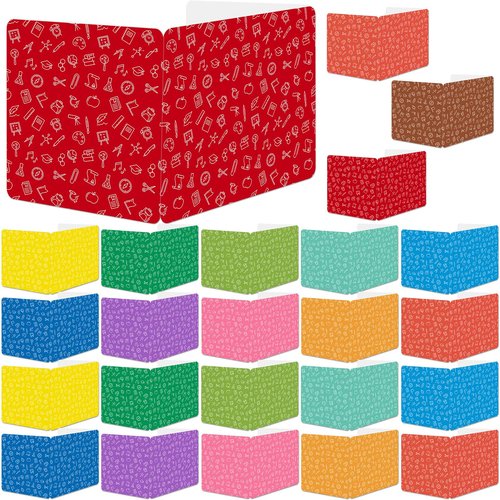 gisgfim 24 Pack Privacy Shields for Student in 12 Vibrant Colors Desk Dividers Durable Privacy Folders Testing Divider Shield Study Boards Panel Partition for Classroom Teacher Back to School Supplies