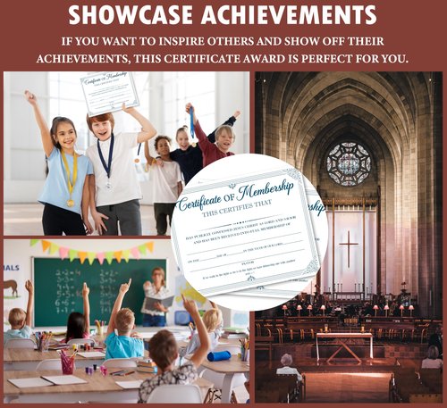 Certificate of Membership, 25 Pcs Church Recognition Certificates for New Members, Religious Membership Certificate, Christian Bible Scripture Favors & Supplies -04