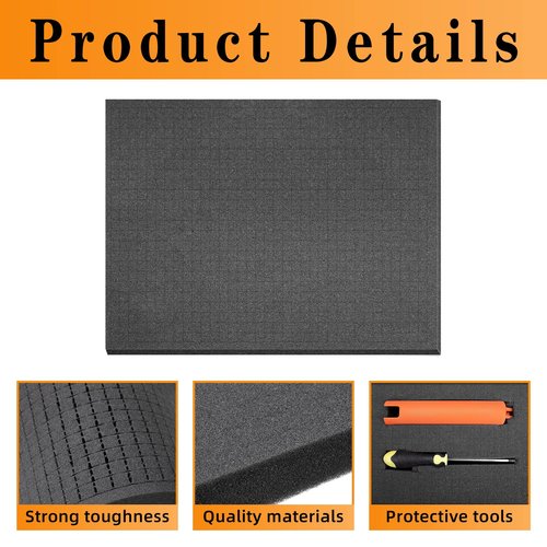 8-Piece Pick & Pluck Foam Insert - 2 Sizes - Pre-Cut Sheet Foam for Board Game Box Cases & Storage Drawer (12 Inch Long)