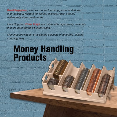BankSupplies Clamshell Coin Holder Storage Box - Coin Sorter - Small & Portable - Durable Build - Easy Counting - Great for Banks, Businesses, Shops & Offices