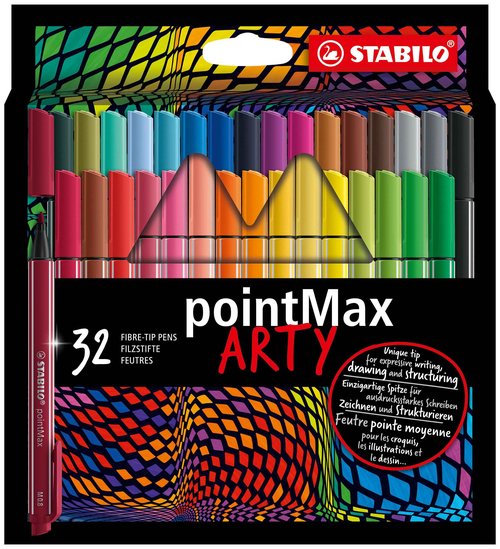 STABILO Fineliner pointMax ARTY - Pack of 32 - Assorted Colors