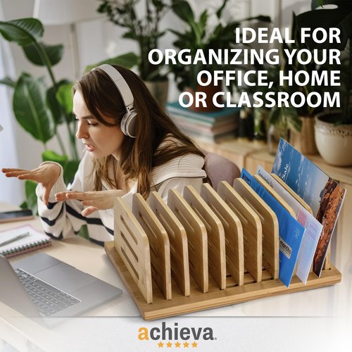 Achieva Bamboo Large Adjustable File Sorter (71002)